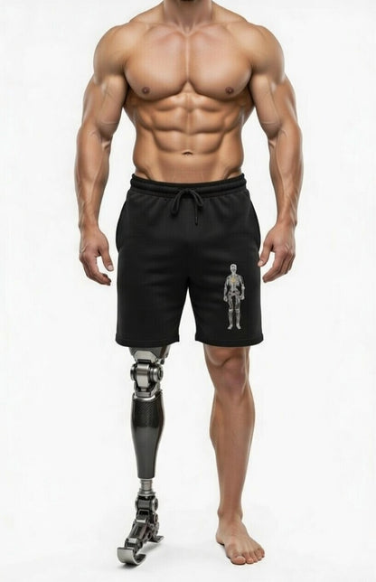 Unbreakable Gains Shorts | Black Joggers for Lifters with Prosthetic Legs or 2 Real Legs